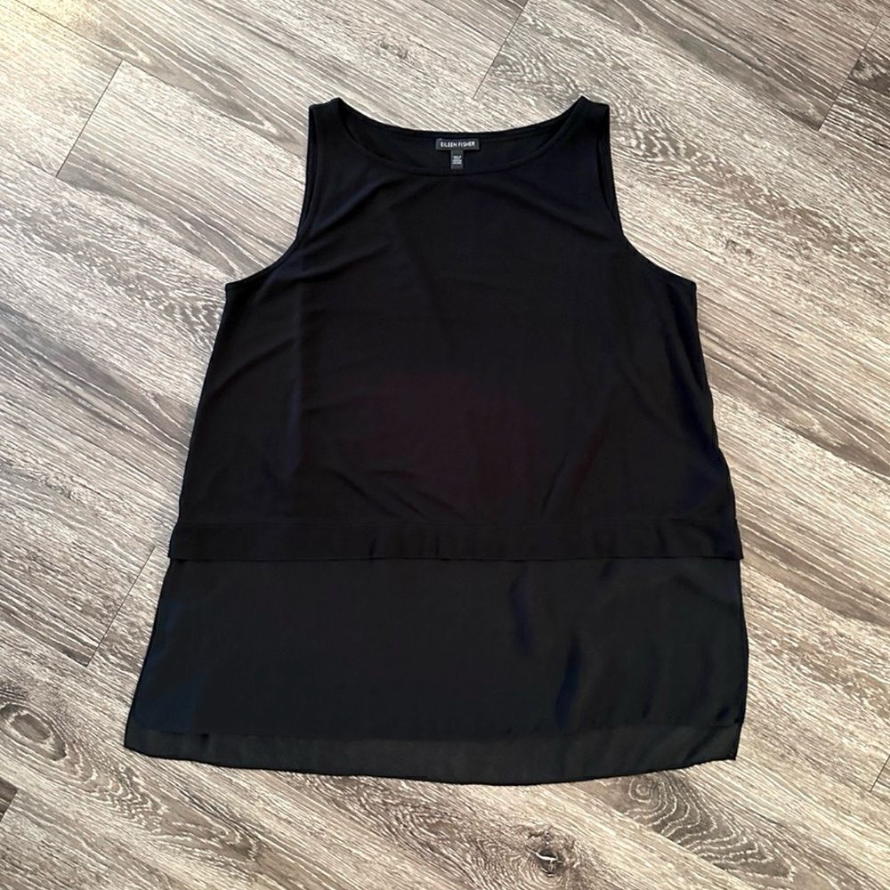 Eileen Fisher Double Layer Silk Sleeveless top